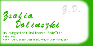 zsofia dolinszki business card